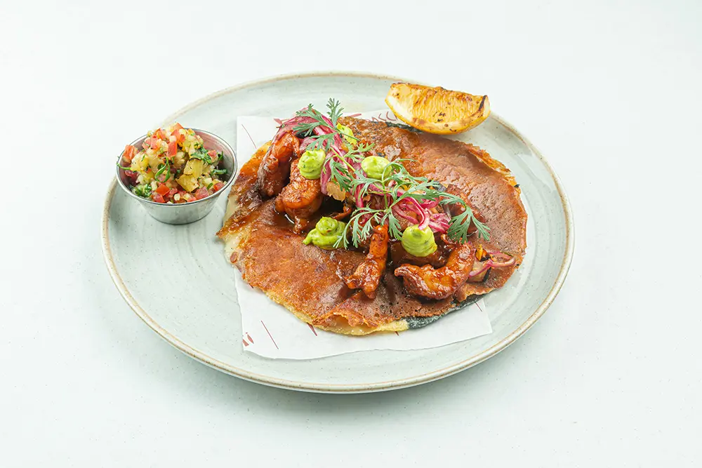 TACO DE CAMARÓN AL PASTOR